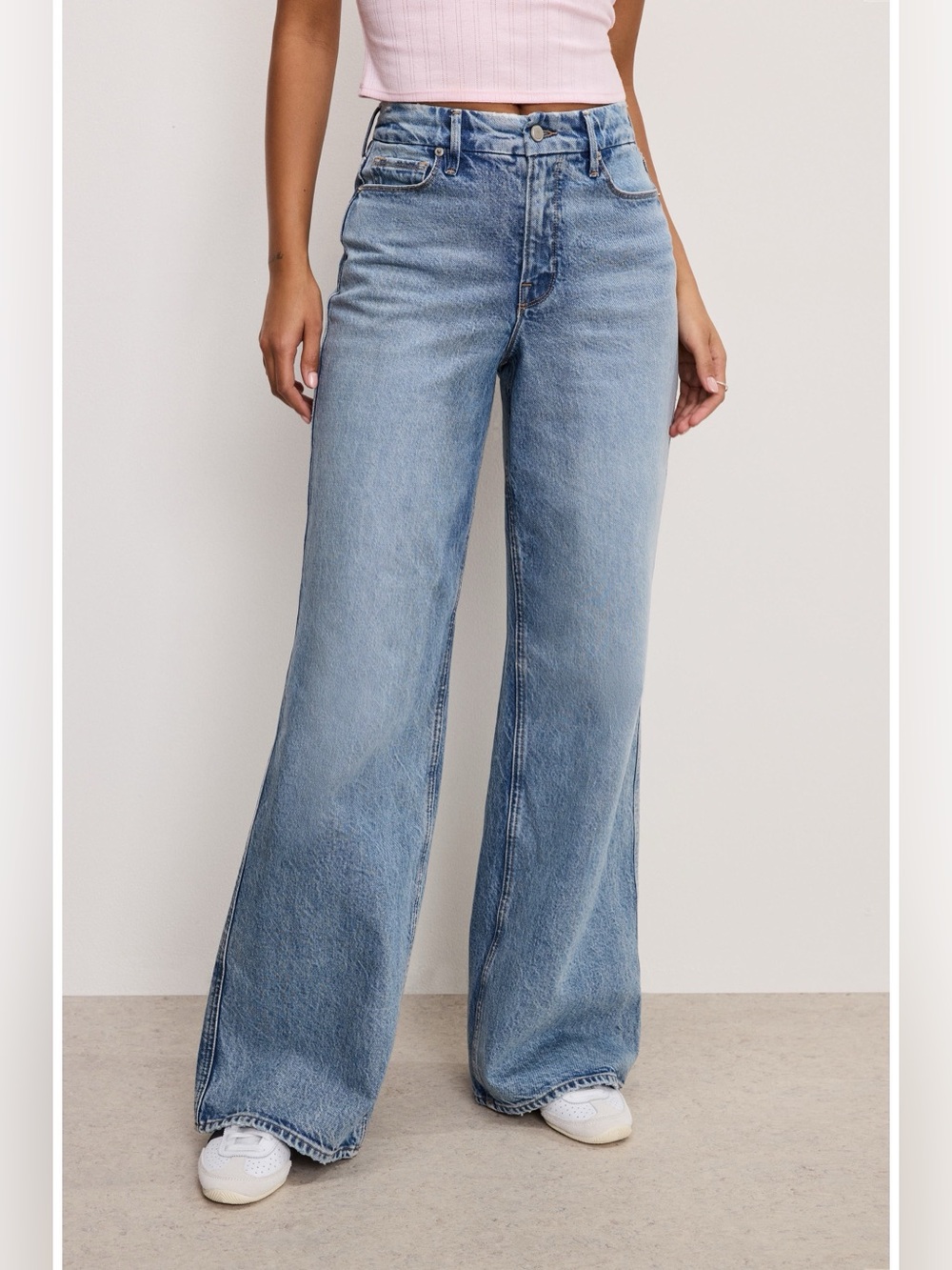 Good American Good Skate Wide Leg Jeans indigo 756